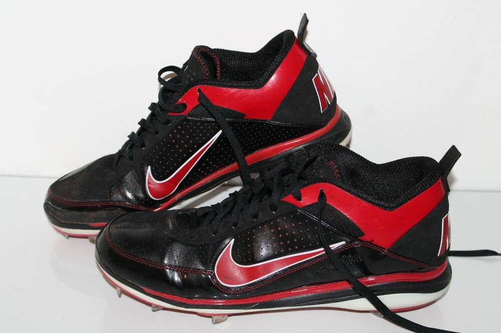 Nike Air Show Elite 2 Metal Cleats, Men's 14, Black Red, Baseball, Performance
